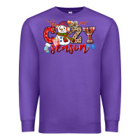 Purple cozy season snowman Premium Sweatshirt - CowGirlArtShop