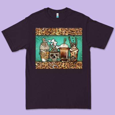 Skeleton Coffee Cups Premium Tee Designed By Jasminsmagicworld