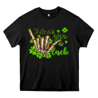 Black i don t give a luck Heavy Core Tee - Artiststas