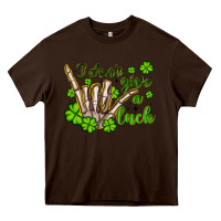 Chocolate Brown i don t give a luck Heavy Core Tee - Artiststas