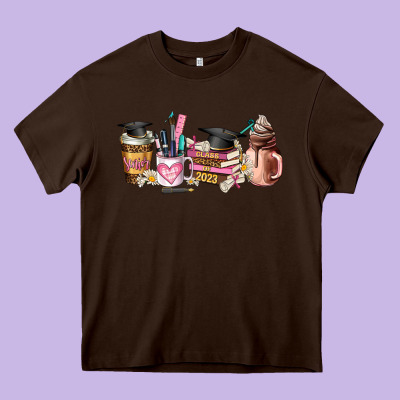 Senior 2023 Graduation Coffee Cups Heavy Core Tee Designed By Adodesignshop