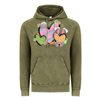Vintage Olive easter hearts Vintage Hoodie - MaliasSmallBusiness