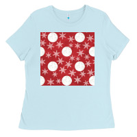 Baby Blue christmas snow flakes seamless pattern Ladies Tee - BundleAndBundleShop