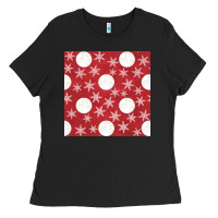 Black christmas snow flakes seamless pattern Ladies Tee - BundleAndBundleShop