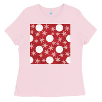 Bubblegum Pink christmas snow flakes seamless pattern Ladies Tee - BundleAndBundleShop