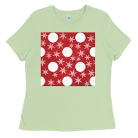 Matcha christmas snow flakes seamless pattern Ladies Tee - BundleAndBundleShop