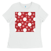 White christmas snow flakes seamless pattern Ladies Tee - BundleAndBundleShop