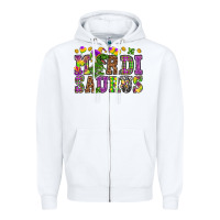 White Mardi saurus Zipper Hoodie - NancyCooperArtShop