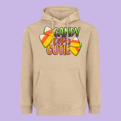 Candy Corn Cutie Heavyweight Hoodie Designed By Cowgirlartshop