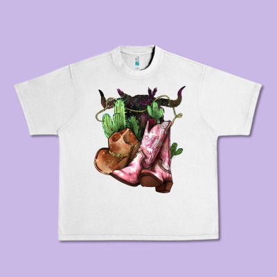 Cowgirl Boots Hat Horns Cactus Urban Heavy Tee Designed By Nancycooperartshop