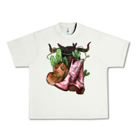 Pistachio cowgirl boots hat horns cactus Urban Heavy Tee - NancyCooperArtShop