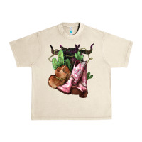 Sandshell cowgirl boots hat horns cactus Urban Heavy Tee - NancyCooperArtShop