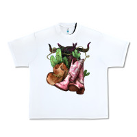 White cowgirl boots hat horns cactus Urban Heavy Tee - NancyCooperArtShop