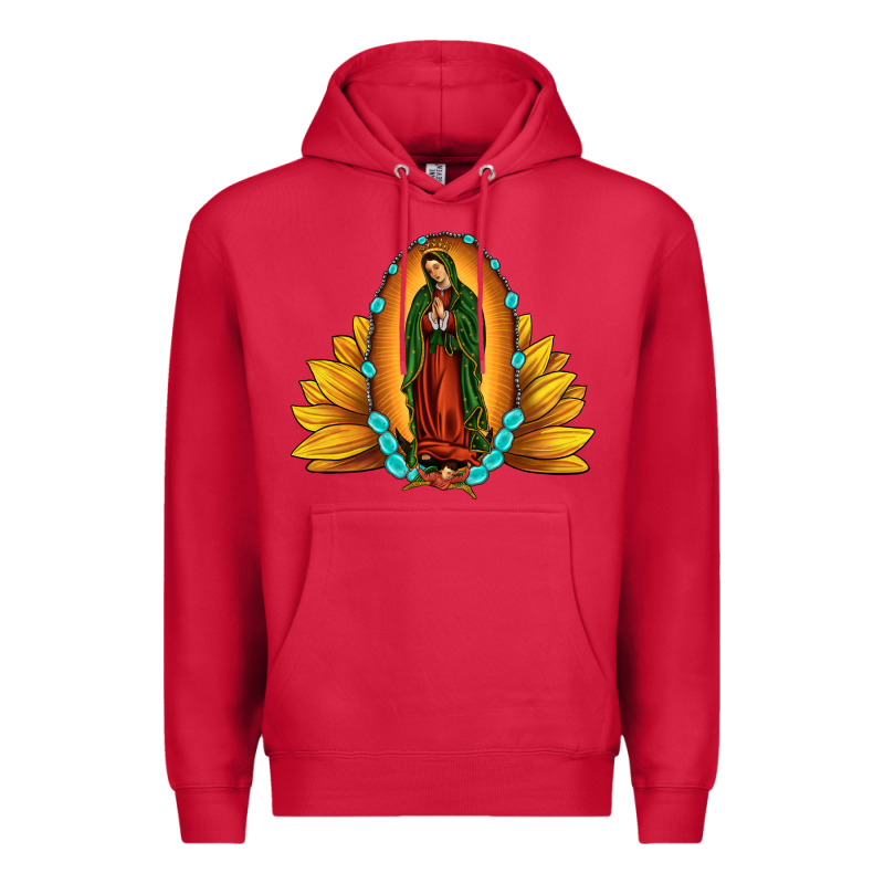 Sunflower Our Lady Of Guadalupe Premium Hoodie by JahusDesignShop | Teevron
