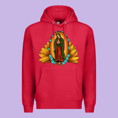 Sunflower Our Lady Of Guadalupe Premium Hoodie Designed By Jahusdesignshop
