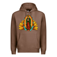 Chestnut sunflower our lady of guadalupe Premium Hoodie - JahusDesignShop