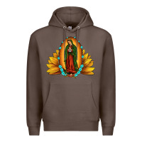 Coffee sunflower our lady of guadalupe Premium Hoodie - JahusDesignShop