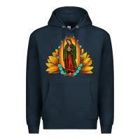 Navy sunflower our lady of guadalupe Premium Hoodie - JahusDesignShop