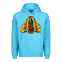 Ocean Blue sunflower our lady of guadalupe Premium Hoodie - JahusDesignShop