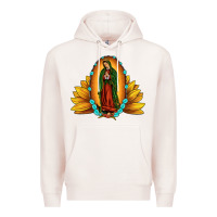 Pale Pink sunflower our lady of guadalupe Premium Hoodie - JahusDesignShop