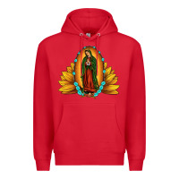 Red sunflower our lady of guadalupe Premium Hoodie - JahusDesignShop