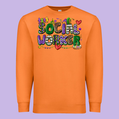 Social Worker Mardi Gras Cowgirl Premium Sweatshirt Designed By Cowgirlartshop