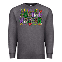 Charcoal Heather social worker mardi gras cowgirl Premium Sweatshirt - CowGirlArtShop