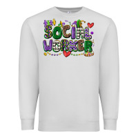 Dove Grey social worker mardi gras cowgirl Premium Sweatshirt - CowGirlArtShop