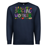 Navy social worker mardi gras cowgirl Premium Sweatshirt - CowGirlArtShop