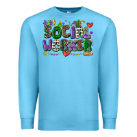 Ocean Blue social worker mardi gras cowgirl Premium Sweatshirt - CowGirlArtShop