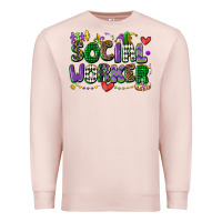 Pale Pink social worker mardi gras cowgirl Premium Sweatshirt - CowGirlArtShop