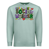 Seafoam social worker mardi gras cowgirl Premium Sweatshirt - CowGirlArtShop