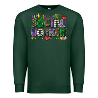 Sports Green social worker mardi gras cowgirl Premium Sweatshirt - CowGirlArtShop