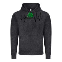 Vintage Black shamrock heartbeat Vintage Hoodie - MaliasSmallBusiness