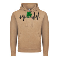 Vintage Coffee shamrock heartbeat Vintage Hoodie - MaliasSmallBusiness