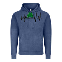 Vintage Denim shamrock heartbeat Vintage Hoodie - MaliasSmallBusiness