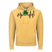 Vintage Mustard shamrock heartbeat Vintage Hoodie - MaliasSmallBusiness