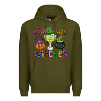 Army Green drink up witches Premium Hoodie - CowGirlArtShop