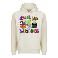 Oatmeal Heather drink up witches Premium Hoodie - CowGirlArtShop