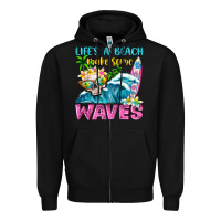 Black Life's a beach make some waves Zipper Hoodie - NancyCooperArtShop