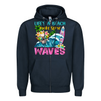 Navy Life's a beach make some waves Zipper Hoodie - NancyCooperArtShop