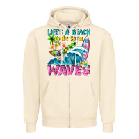 Sandshell Life's a beach make some waves Zipper Hoodie - NancyCooperArtShop