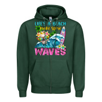Sports Green Life's a beach make some waves Zipper Hoodie - NancyCooperArtShop