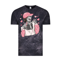 Cloud Black skeleton girl valentine's day Vintage Tee - MaliasSmallBusiness