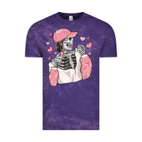 Cloud Purple skeleton girl valentine's day Vintage Tee - MaliasSmallBusiness