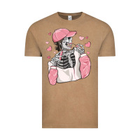 Vintage Coffee skeleton girl valentine's day Vintage Tee - MaliasSmallBusiness