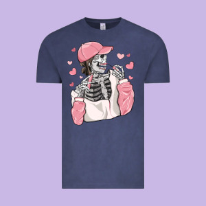 Skeleton Girl Valentine's Day Vintage Tee Designed By Maliassmallbusiness