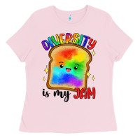 Bubblegum Pink diversity is my jam Ladies Tee - Artiststas