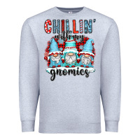 Heather Grey chillin with my gnomies Premium Sweatshirt - CowGirlArtShop