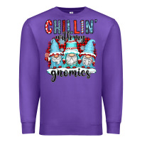 Purple chillin with my gnomies Premium Sweatshirt - CowGirlArtShop